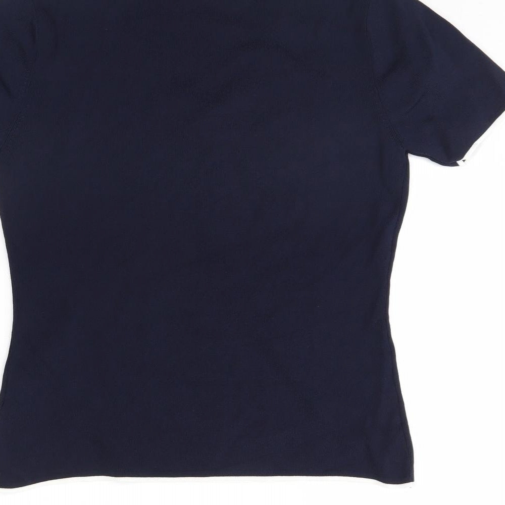 Just Elegance Womens Blue Basic Blouse Size M