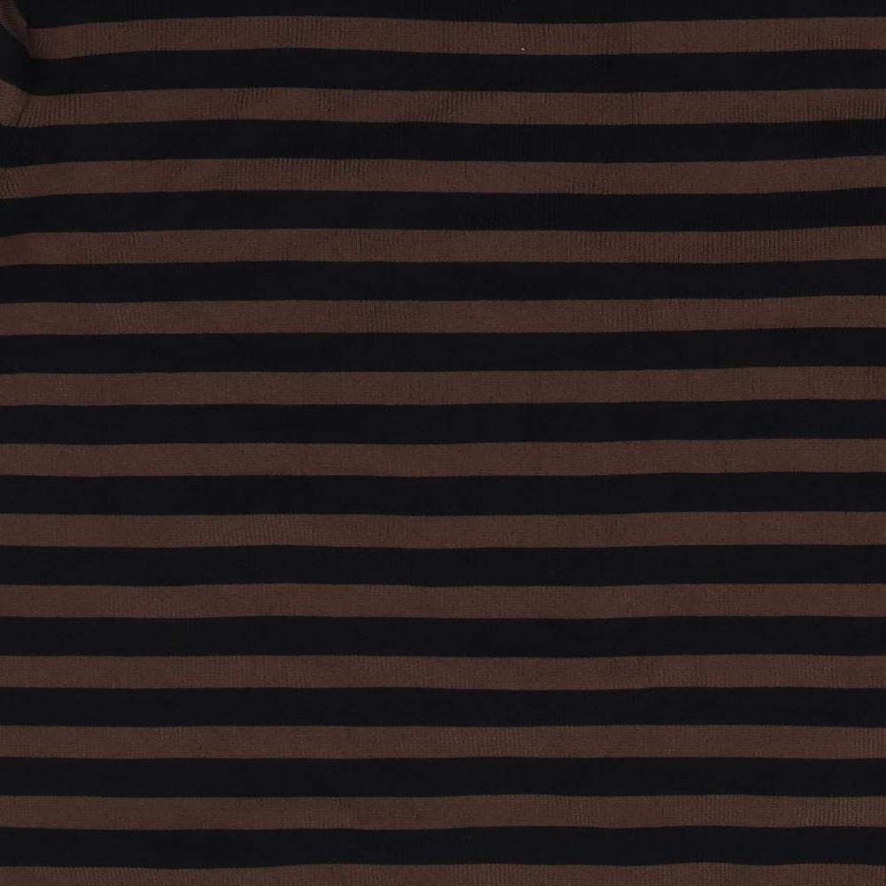 sarah dunway Womens Brown Striped Pullover Jumper Size M