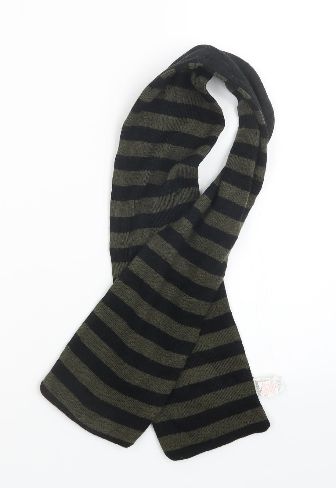 Primark Boys Green Striped Knit Scarf One Size