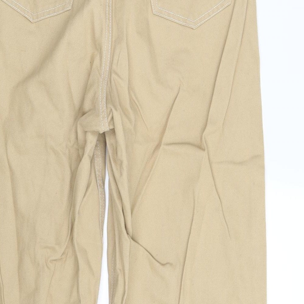 Denim & Co Womens Beige Denim Trousers Size 10 L24 in