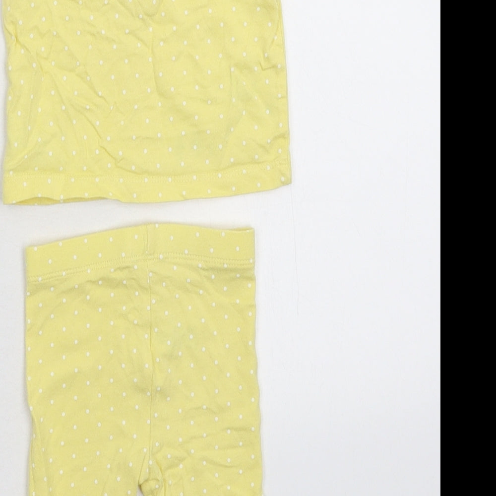 Mini Club Girls Yellow Spotted Babydoll Pyjama Set Size 0-3 Months