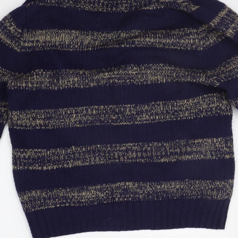 Rivington Womens Blue Striped Cardigan Jumper Size S