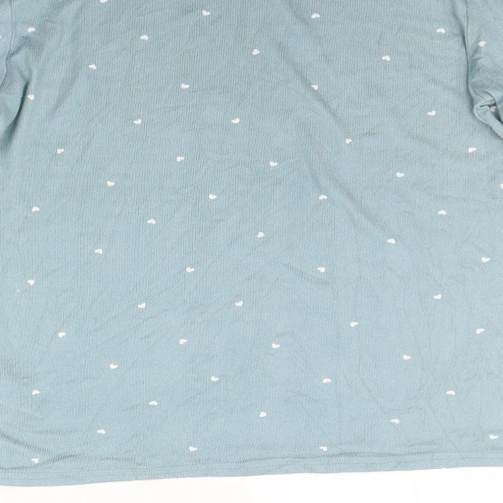 Love To Lounge Womens Green Geometric Pullover Jumper Size S