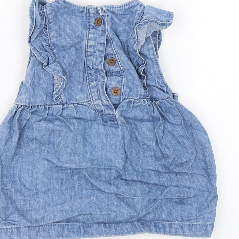 M&S Girls Blue Denim Basic Tank Size 3-6 Months - Winnie The Pooh