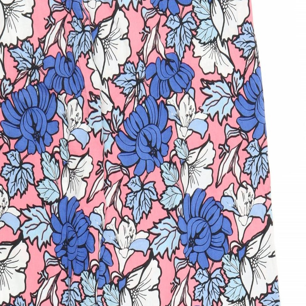 Select Womens Blue Floral Bloomer Trousers Size 12 L27 in