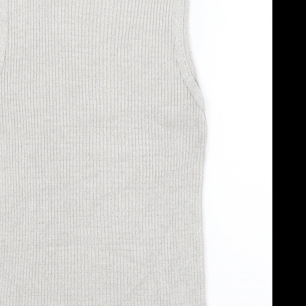 Sara Neal Womens Silver Basic Tank Size S