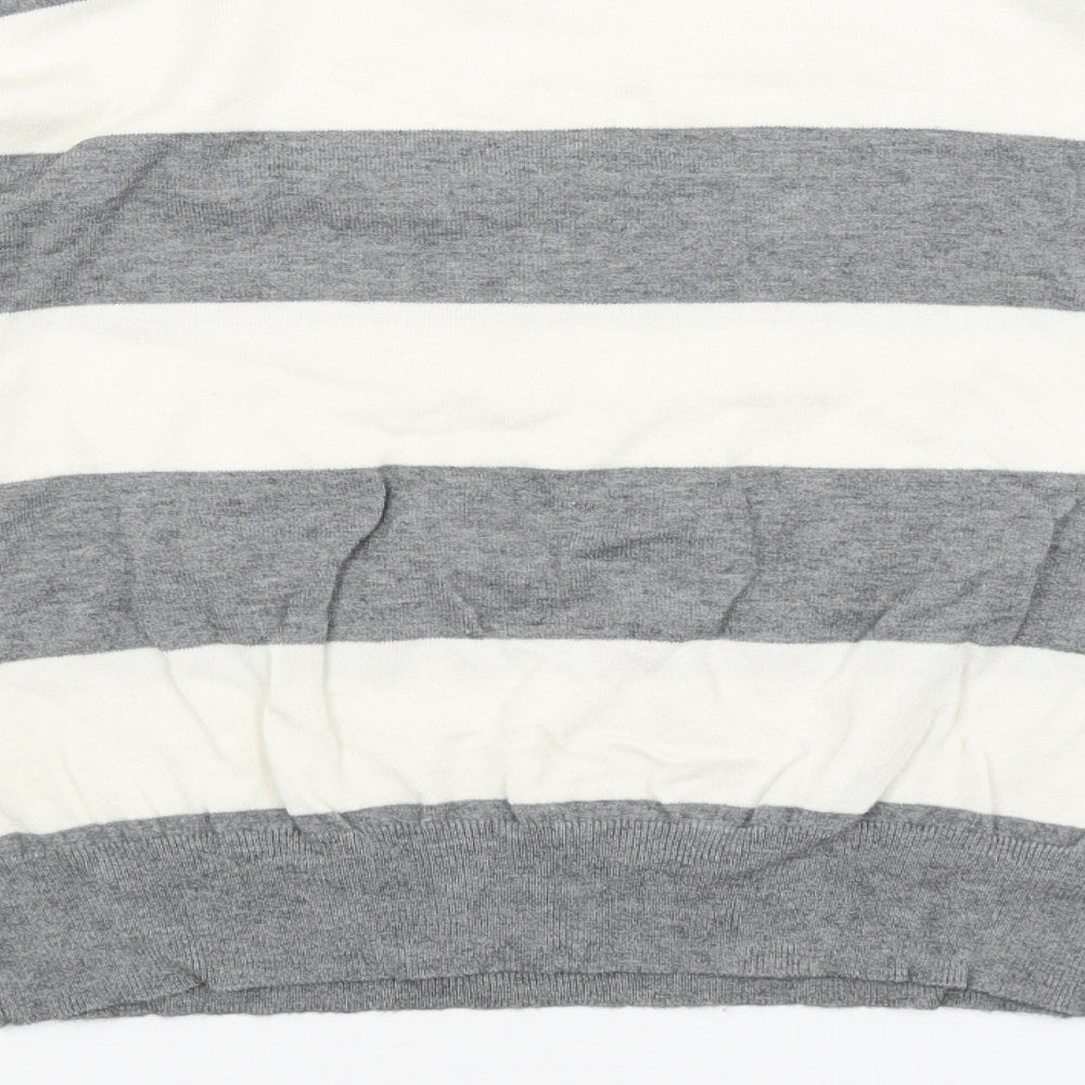 FOREVER 21 Womens Grey Striped Pullover Jumper Size M