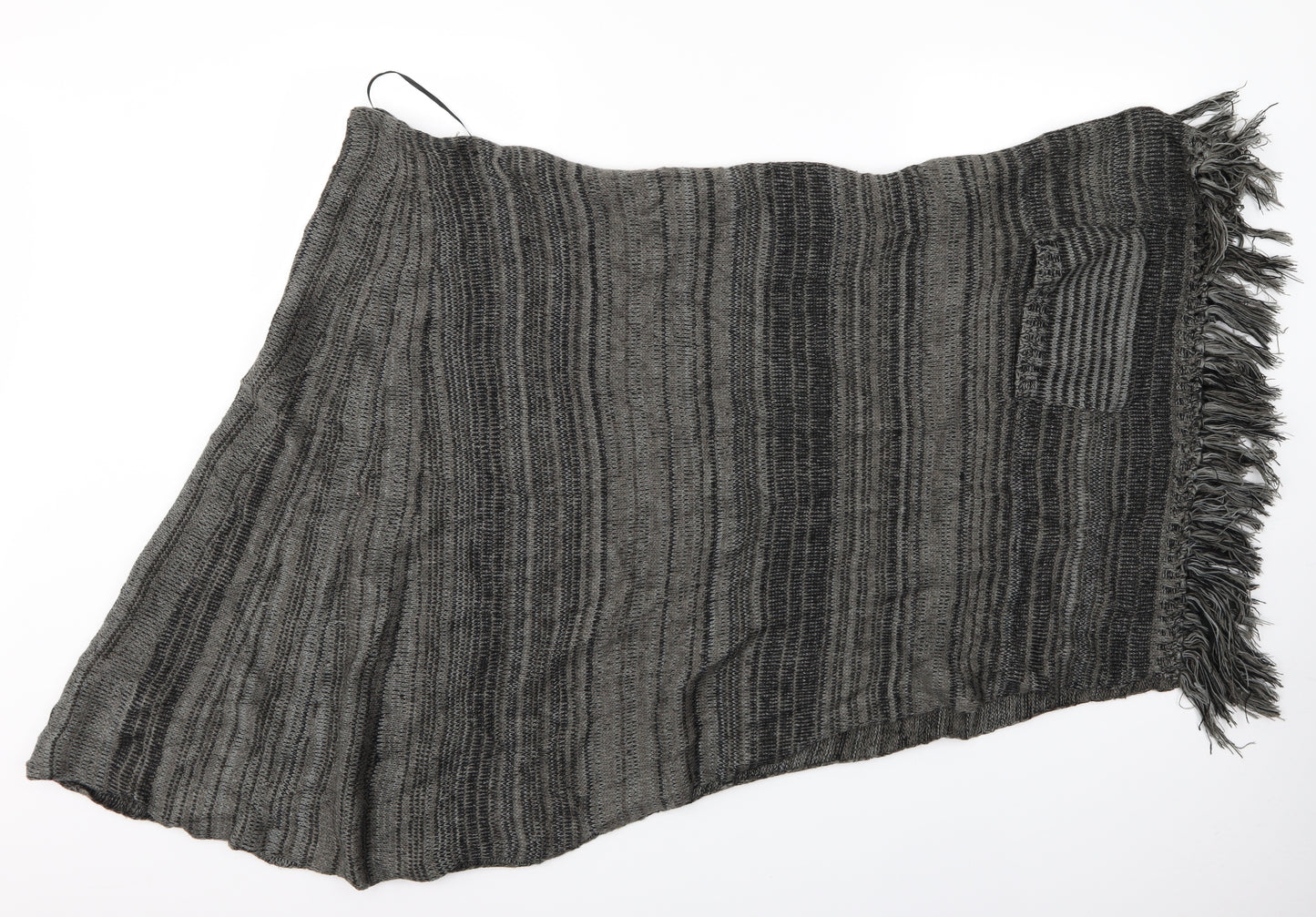 Suzanne Bettley Womens Green Striped Shawl/Wrap - Fringed shawl