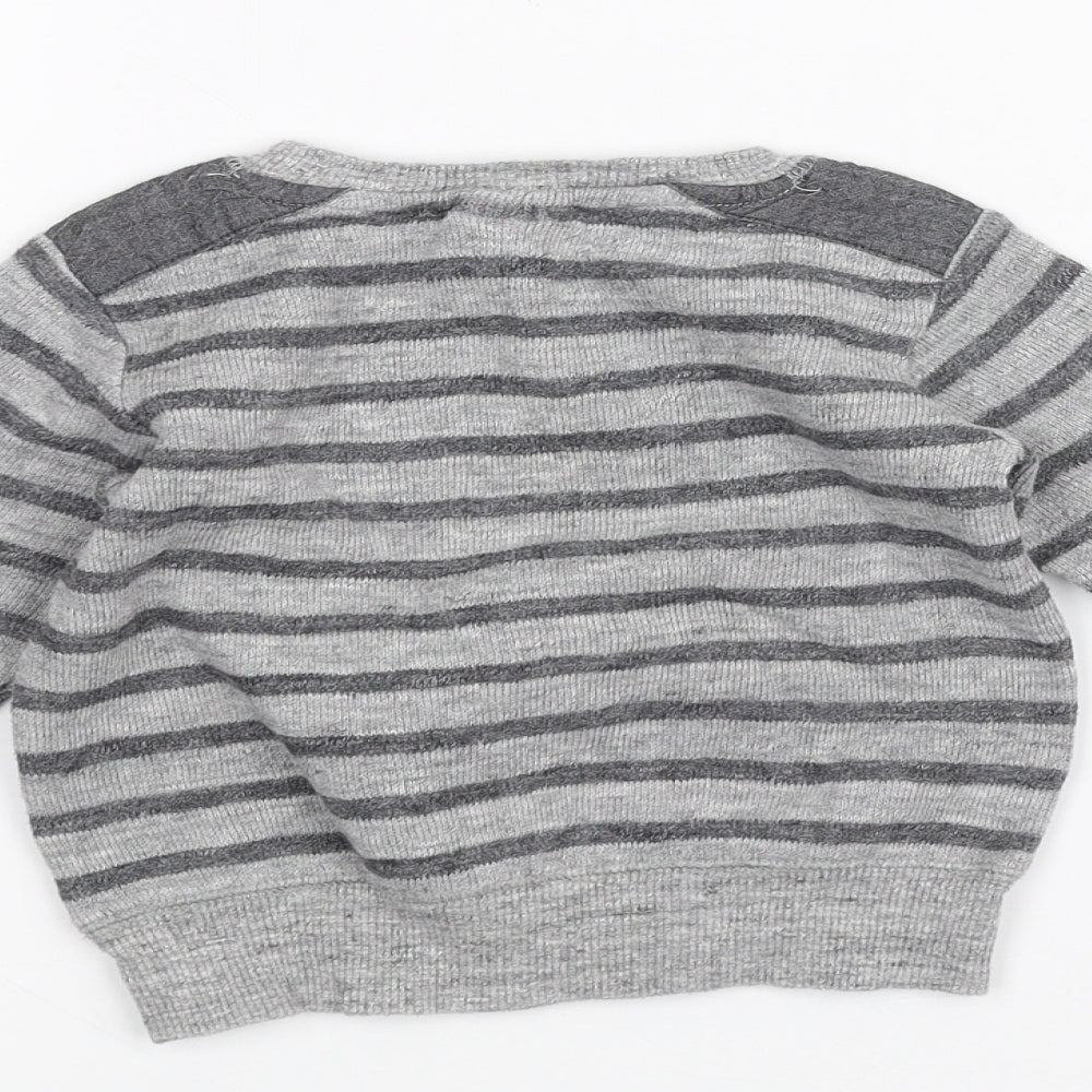 NEXT Baby Grey Striped Pullover Jumper Size 12-18 Months