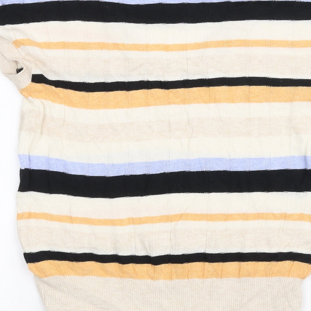 Marks and Spencer Womens White Striped Basic T-Shirt Size S