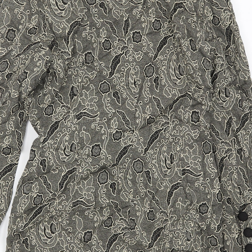 Michel Ambers Womens Beige Floral Jacket Suit Jacket Size 8