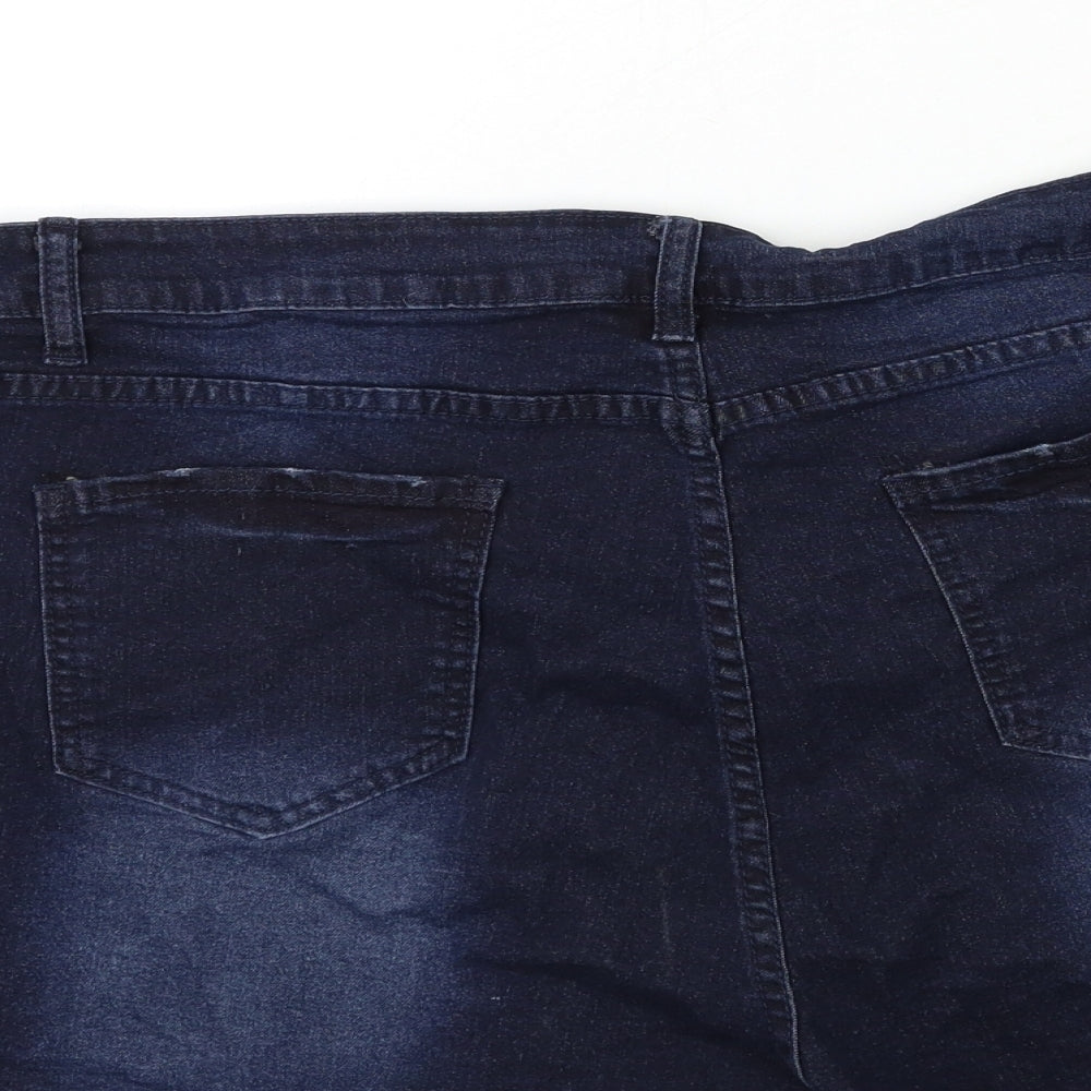 Preworn Womens Blue Denim Hot Pants Shorts Size 40 in