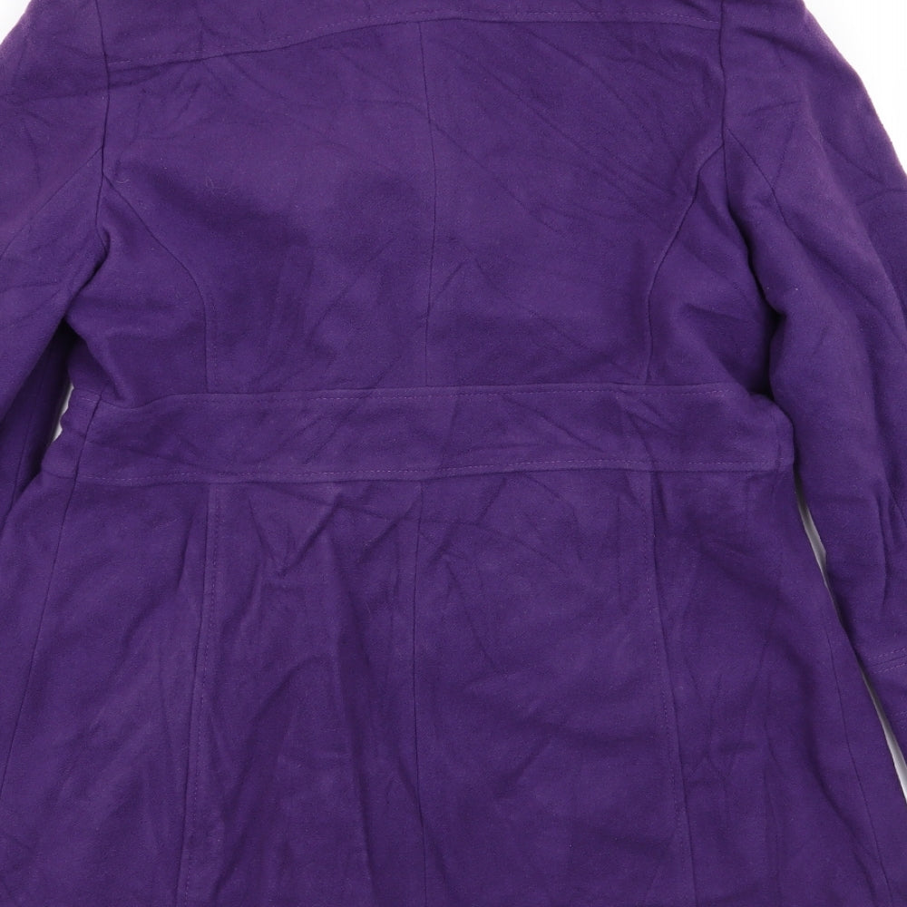 BHS Womens Purple Overcoat Coat Size 10