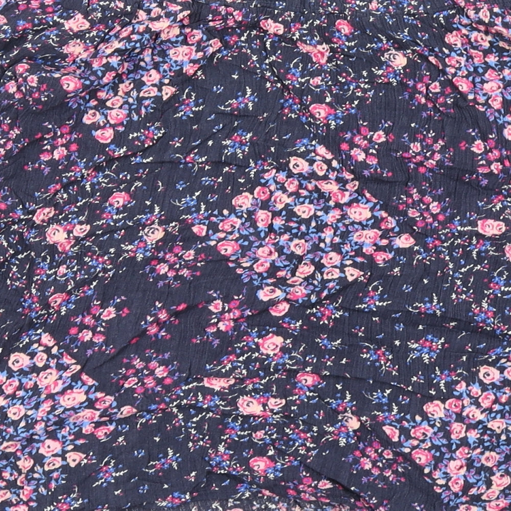 F&F Womens Blue Floral Basic Blouse Size 8