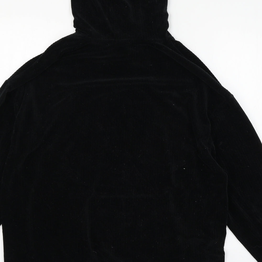Primark Womens Black Velour Pullover Hoodie Size 10