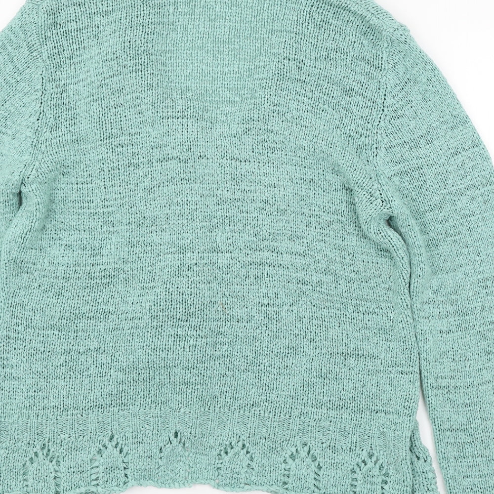 TU Womens Green Knit Cardigan Jumper Size 16