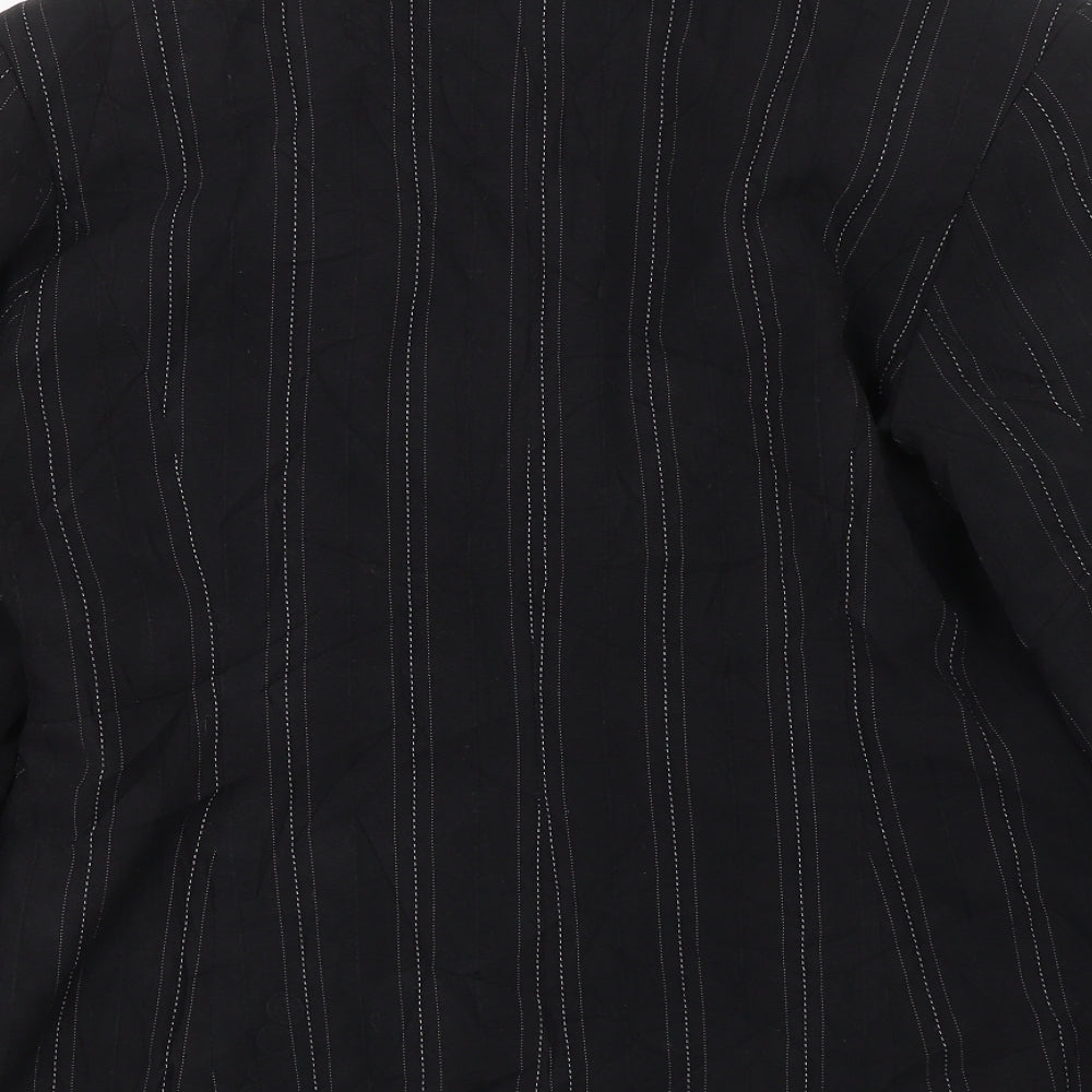 M&Co Womens Black Striped Jacket Suit Size 16