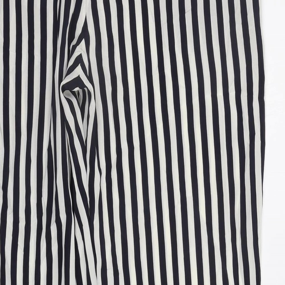 Stefanrel Womens Blue Striped Trousers Size L L27 in - Elastic Waist Band