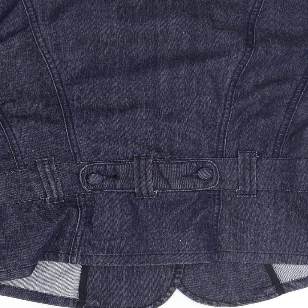 VILLA Womens Blue Jacket Coat Size L