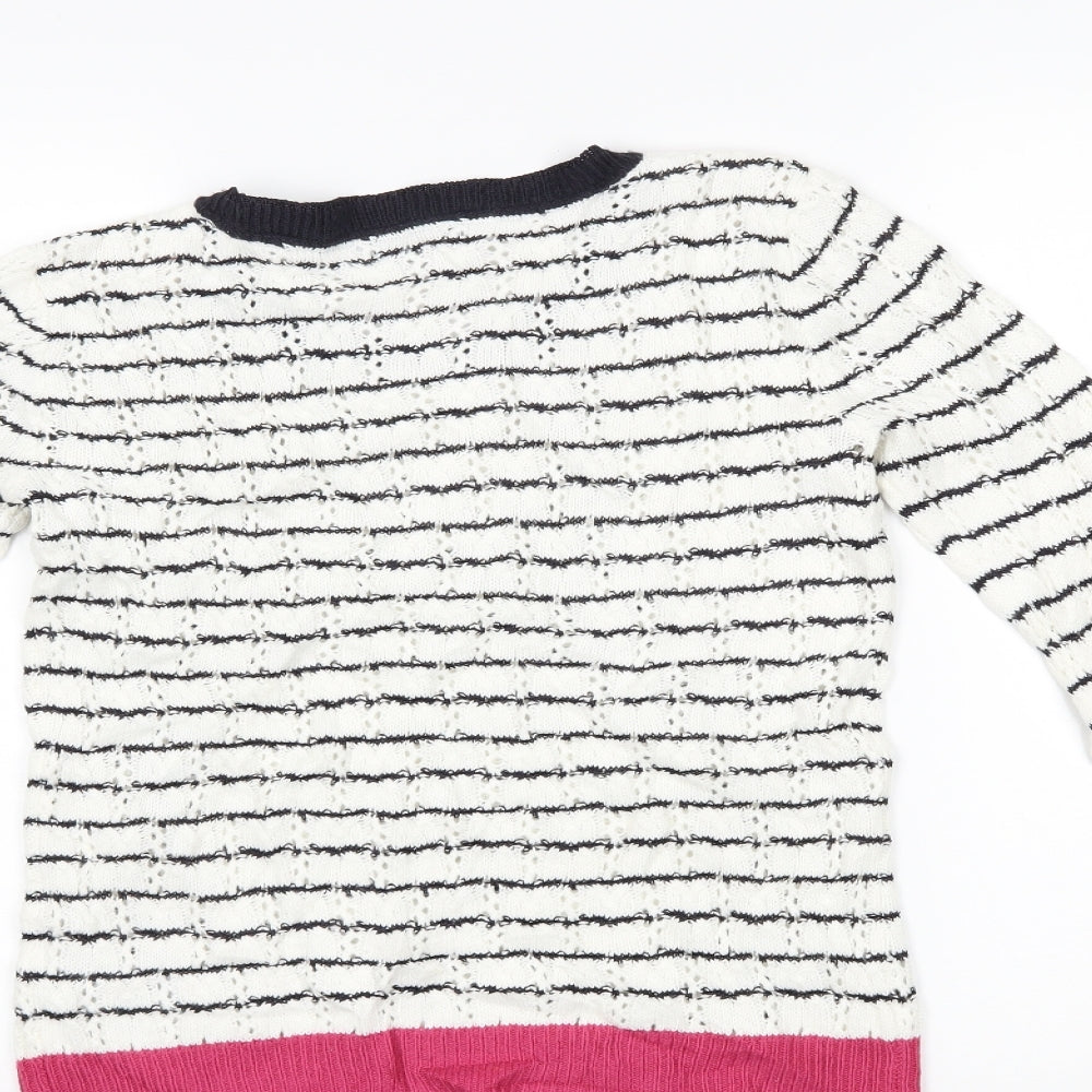 Marks and Spencer Womens Multicoloured Striped Pullover Jumper Size 8