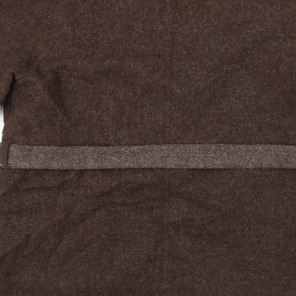 Preworn Womens Brown Herringbone Jacket Coat - Reversable Coat
