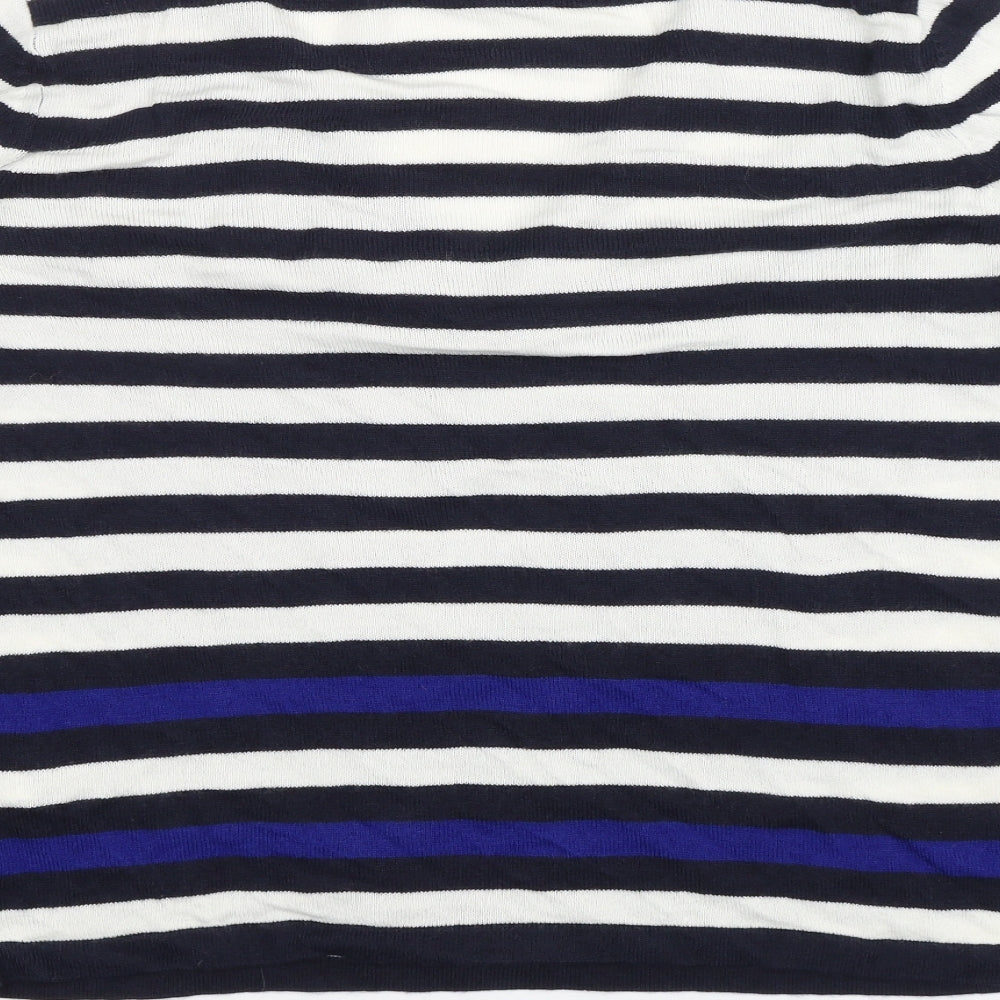 M&S Womens Blue Striped Pullover Jumper Size 14