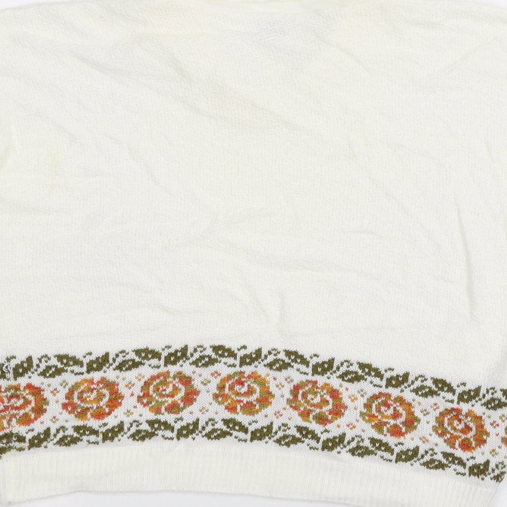 Dominant Womens White Pullover Jumper Size 16