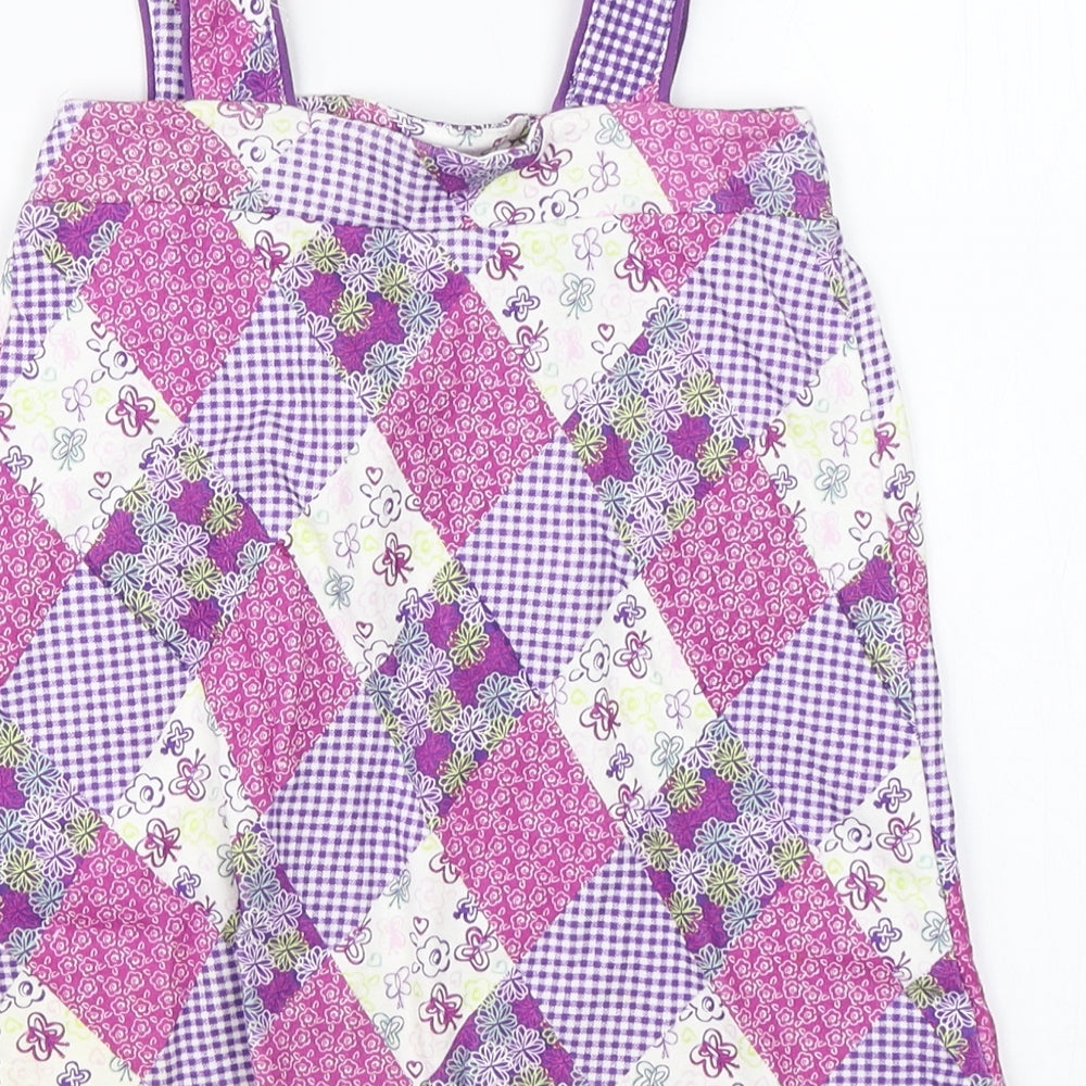 F&F Girls Purple Pinafore/Dungaree Dress Size 12-18 Months