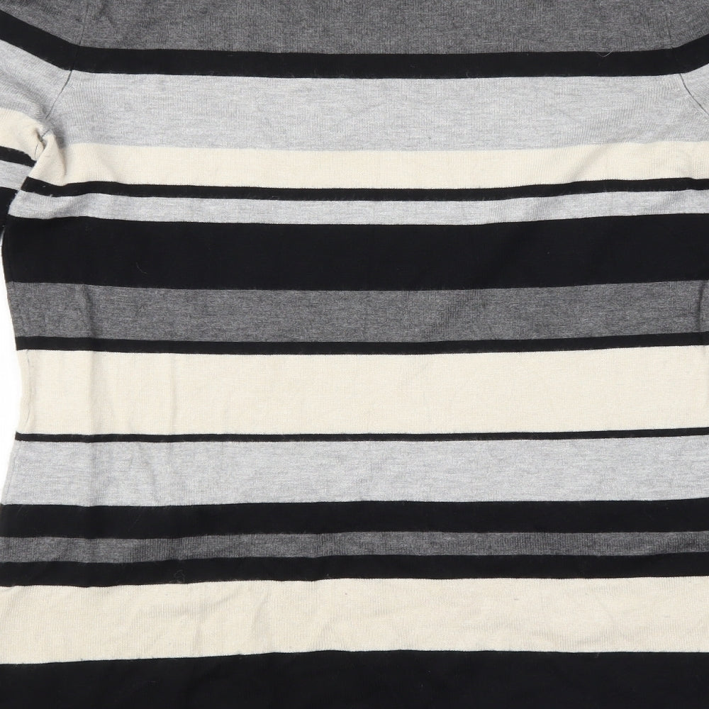 M&Co. Womens Multicoloured Striped Pullover Jumper Size M
