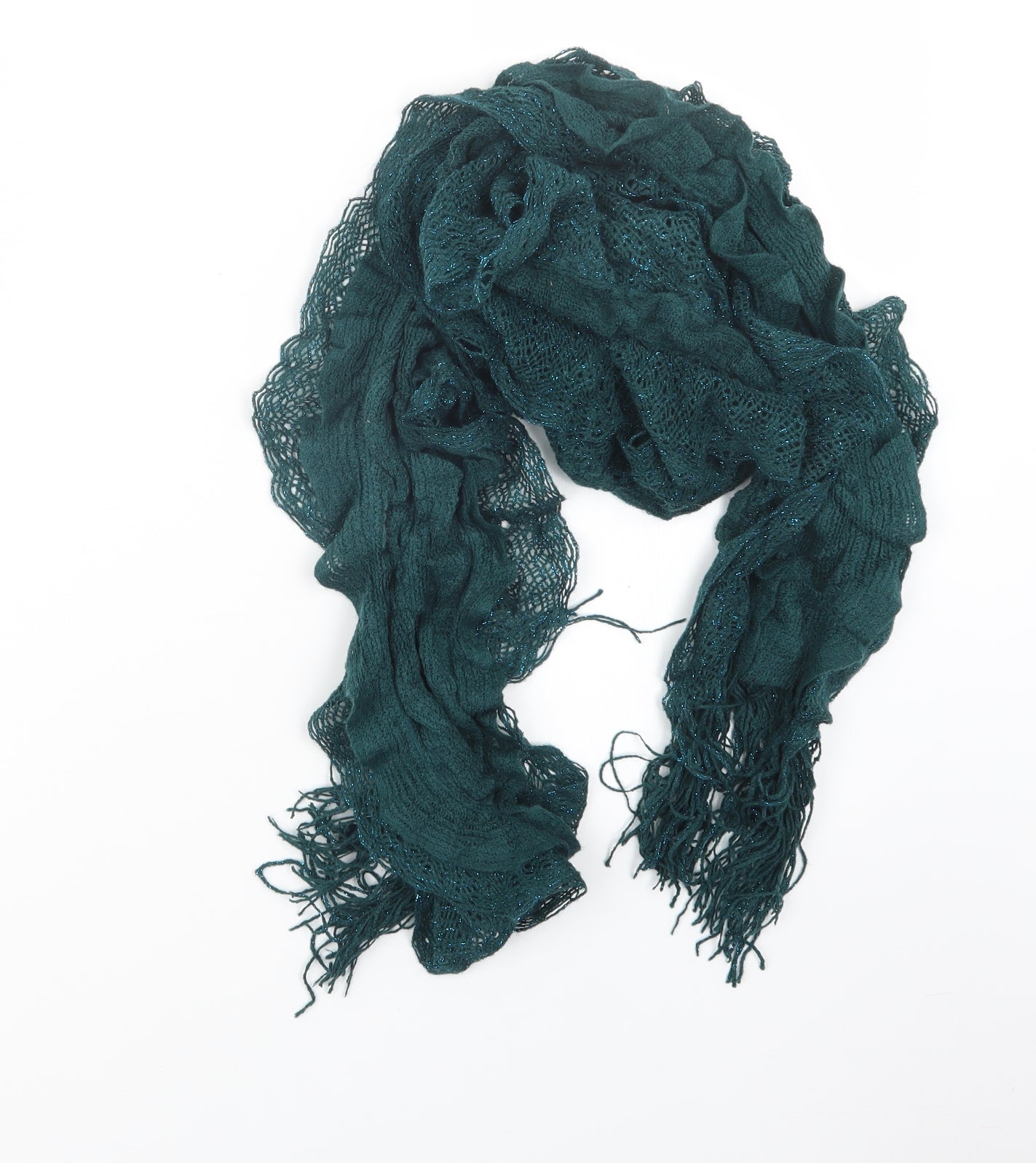 Preworn Womens Blue Knit Scarf
