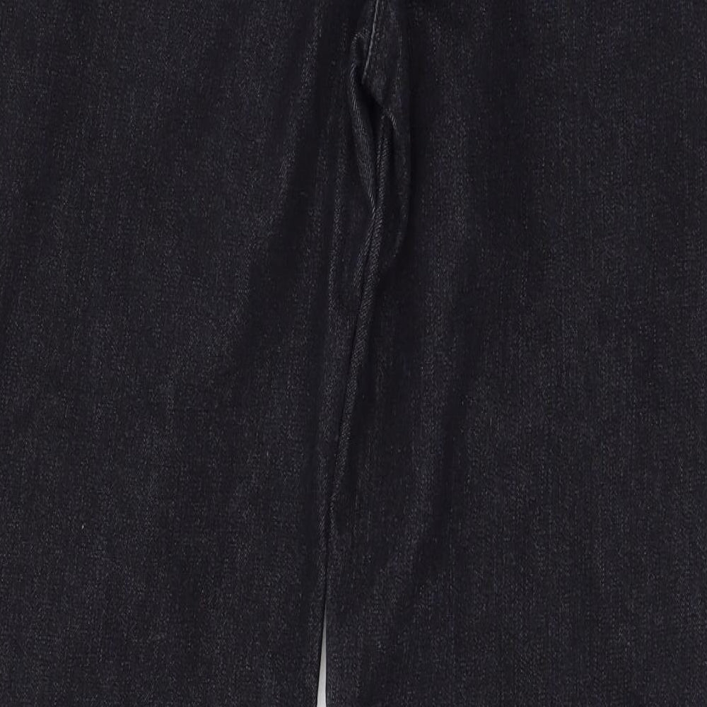 Preworn Womens Black Denim Straight Jeans Size 10 L37 in