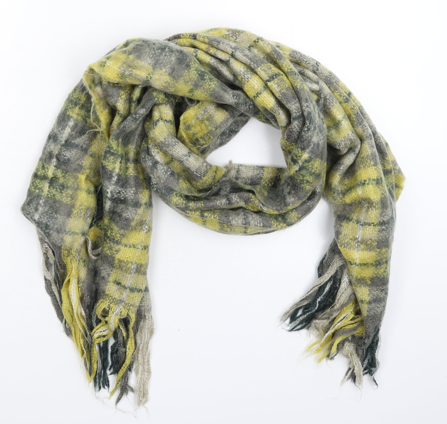 Preworn Womens Multicoloured Check Knit Scarf