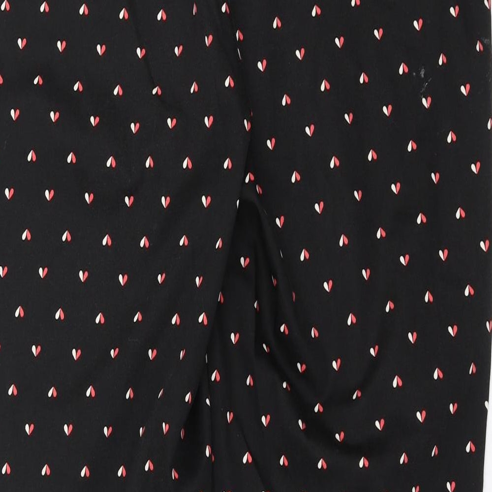 Preworn Womens Black Geometric Trousers Size 36 in L25 in
