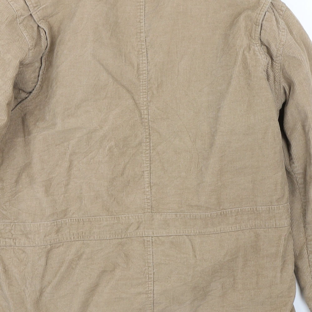 West rock Mens Beige Corduroy Overcoat Coat Size M