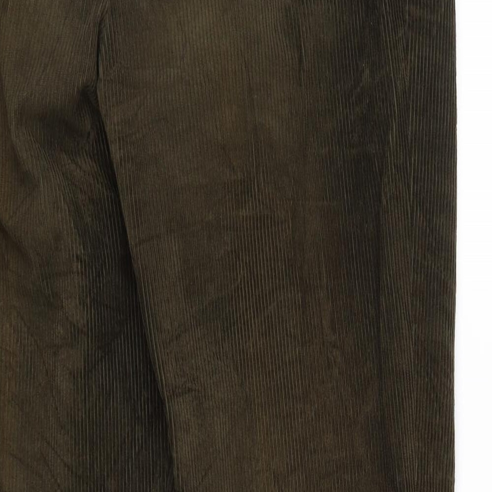 Austin Reed Mens Green Corduroy Trousers Size 32 L28 in