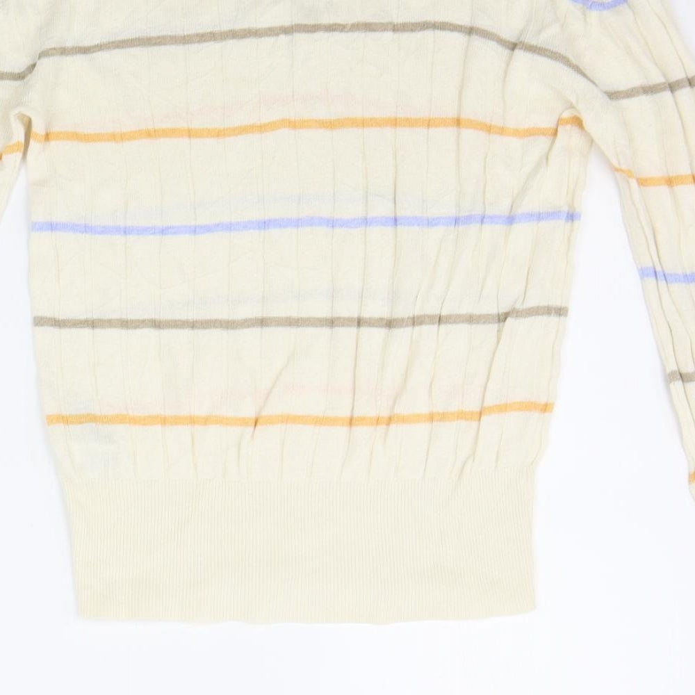 Marks and Spencer Womens Beige Striped Pullover Jumper Size S