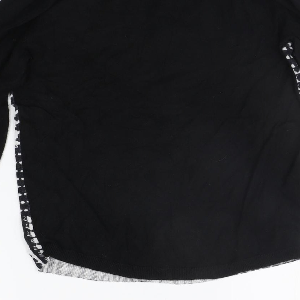 Papaya Womens Black Geometric Pullover Jumper Size 8