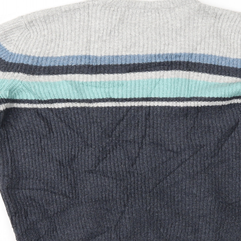 Marks and Spencer Mens Multicoloured Striped Pullover Jumper Size L