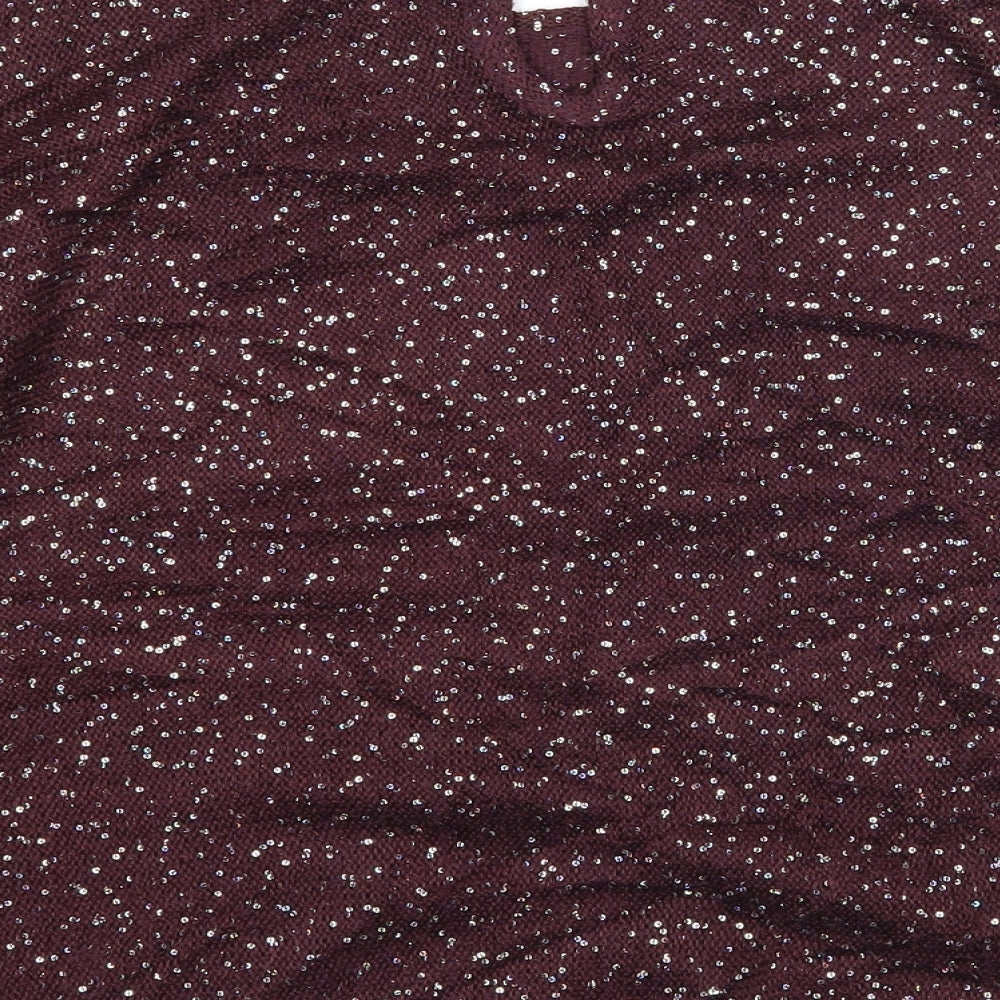 M&Co Womens Purple Pullover Jumper Size 14