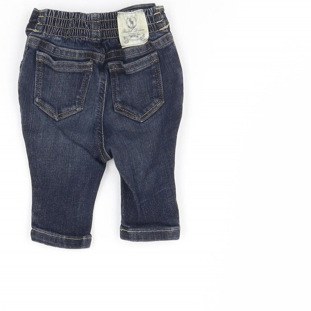 Ralph Lauren Baby Blue Denim Capri Jeans Size 0-3 Months