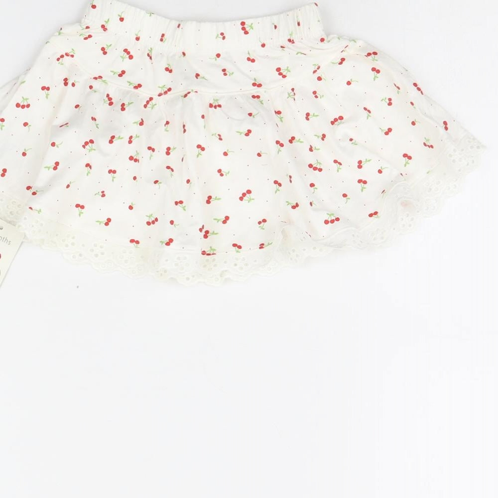 Mothercare Girls White Polka Dot Mini Skirt Size 6-9 Months