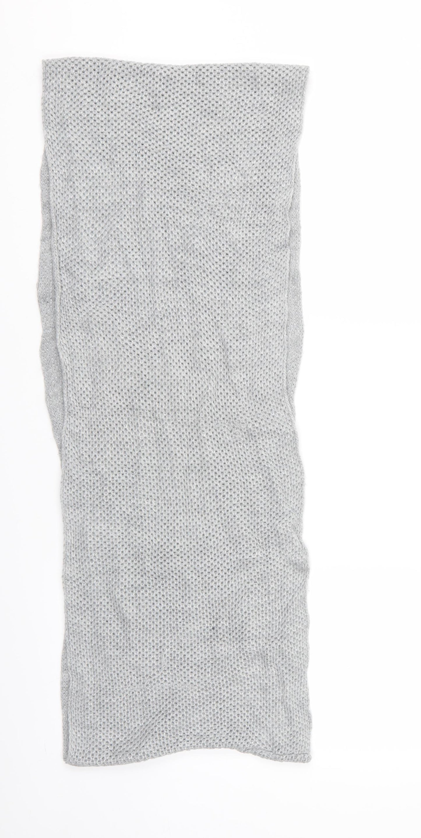 Accessorize Womens Silver Scarf - Snood Open Knit glittery