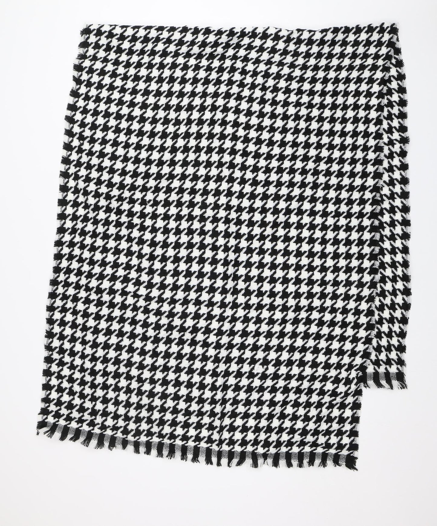 Preworn Unisex Black Houndstooth Shawl/Wrap