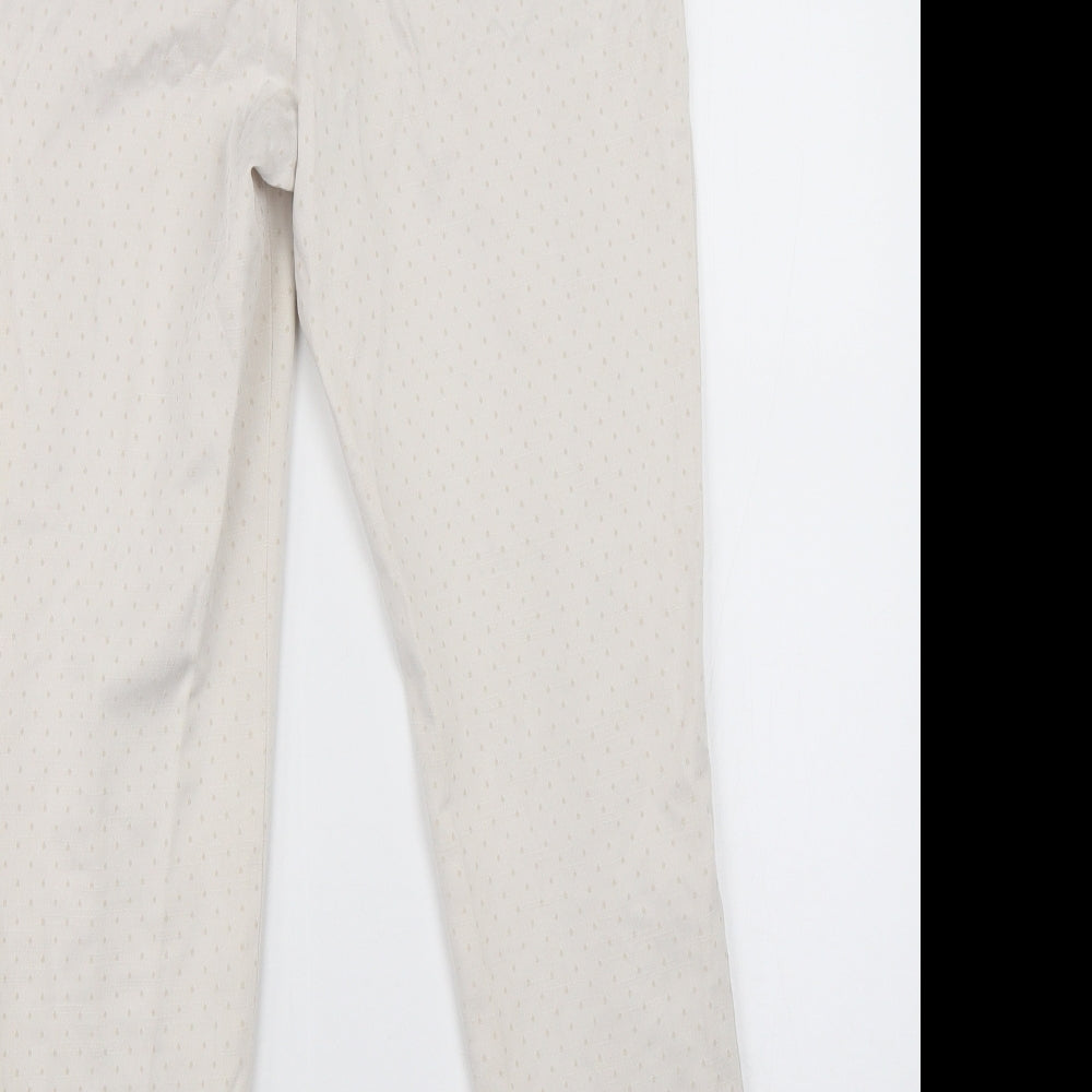 M&S Womens Ivory Dress Pants Trousers Size 8 L23 in