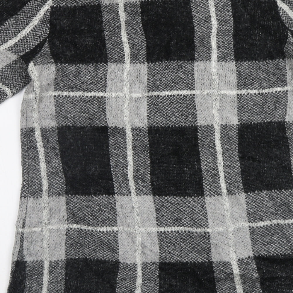 Peacocs Womens Grey Check Jumper Dress Size M
