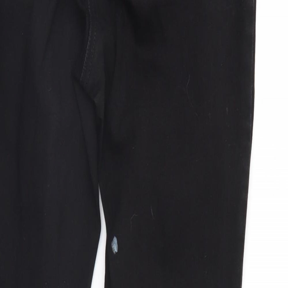 Preworn Womens Black Denim Straight Jeans Size 12 L26 in