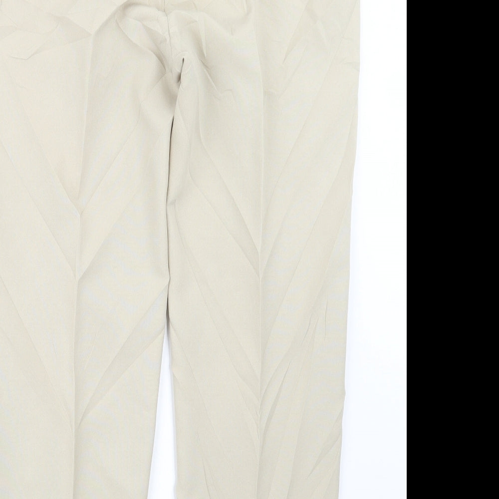 slimma Womens Ivory Trousers Size 14 L25.5 in