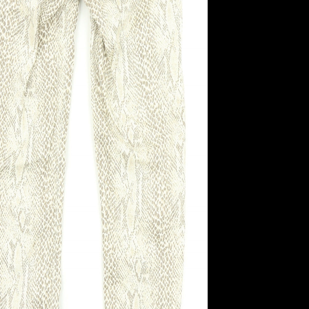 River Island Womens Brown Animal Print Denim Skinny Jeans Size 6 L22 in
