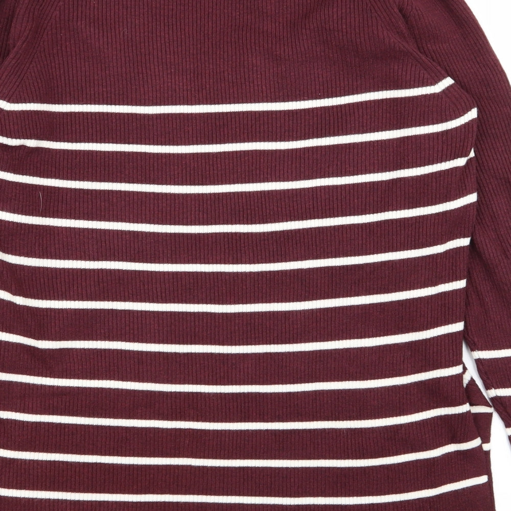 M&S Womens Multicoloured Striped Pullover Jumper Size 10