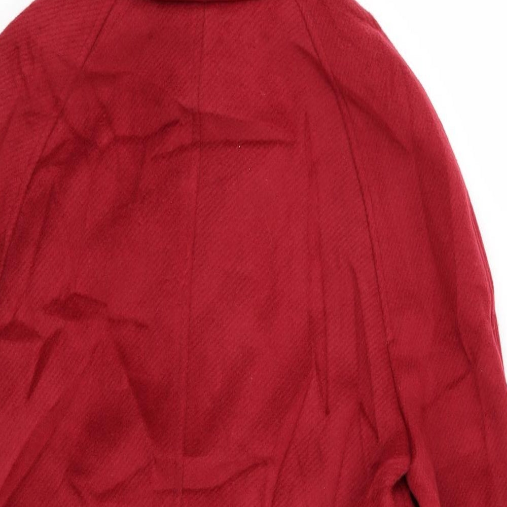 M&S Womens Red Overcoat Coat Size 8